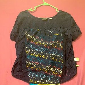 NY & Co Lace v neck blouse